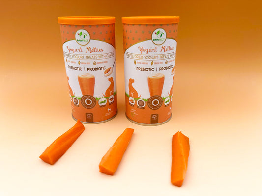Pawfect Yoghurt Melties Prebiotic and Probiotic Dog Treats: Carrot & Yogurt