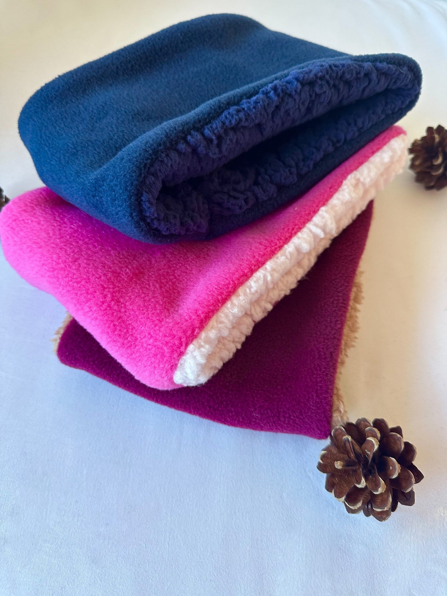 Pink Polar Fleece/Teddy Bear Snood