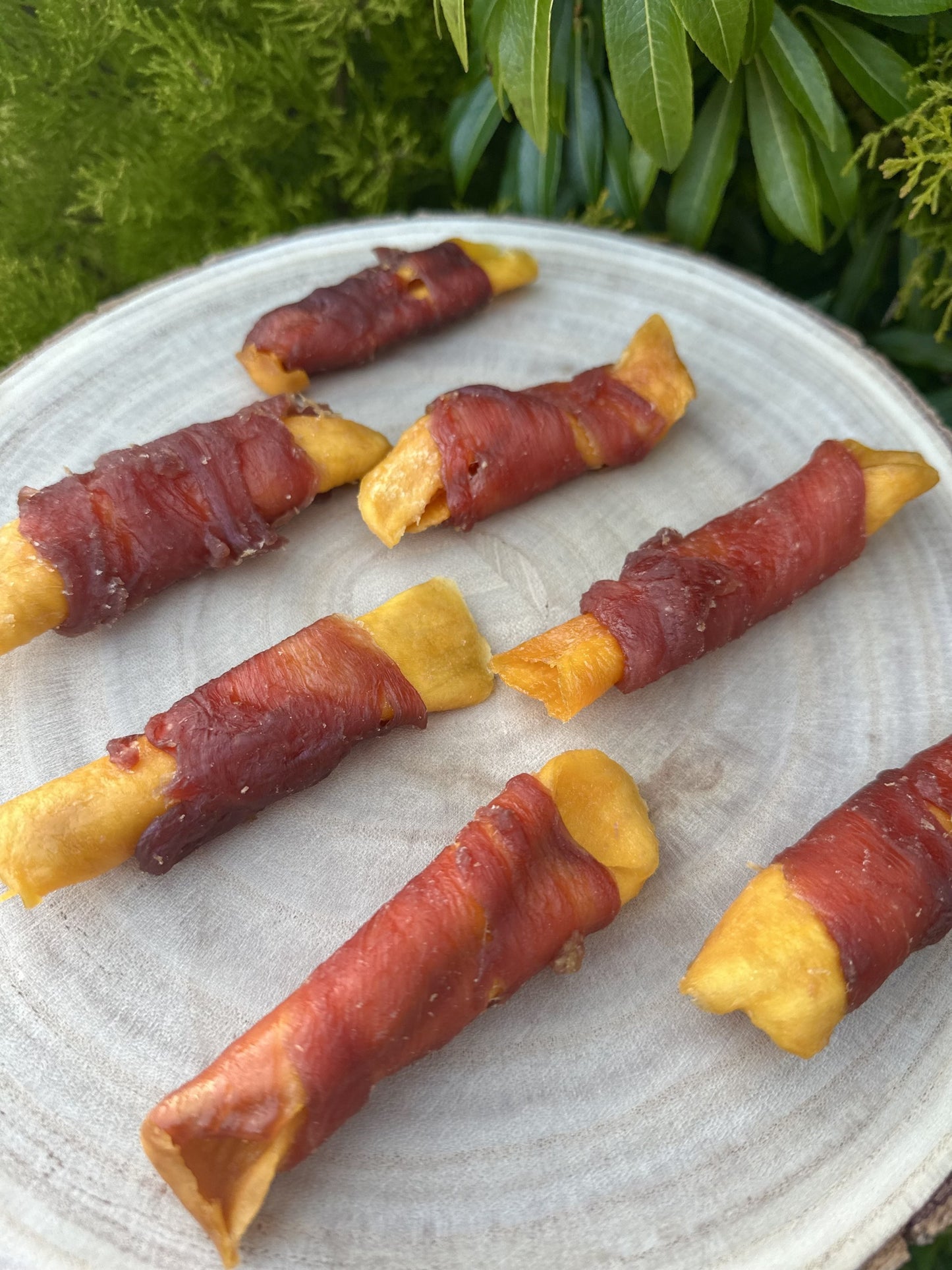 Mango Chunks Wrapped in Duck