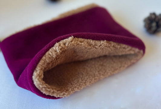 Plum Polar Fleece/Teddy Bear Snood