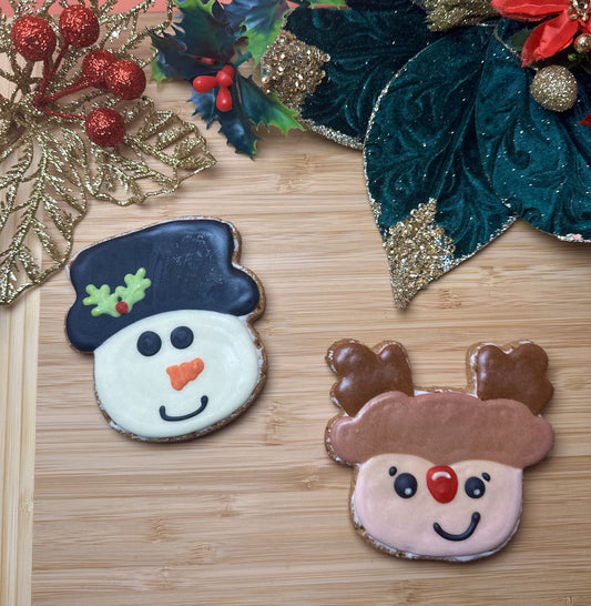 Reindeer/Snowman Christmas Biscuit